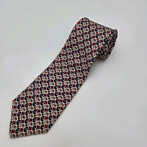 Brooks Brothers Makers Neck Tie All Silk Red Blue Paisley USA 60 X 4 Long Wide - Picture 1 of 4